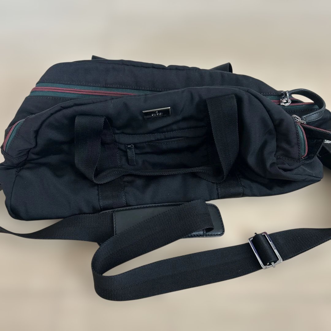 GUCCI ブラックナイロンボストンバッグ
