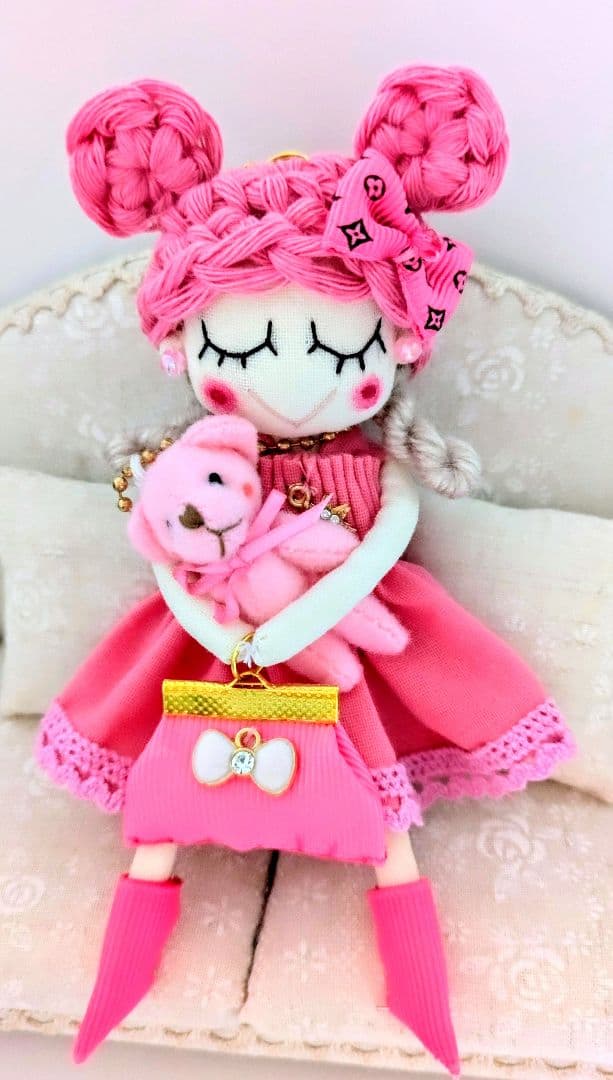 柴ネコ様　ハンドメイド ドールチャーム バッグチャーム お人形