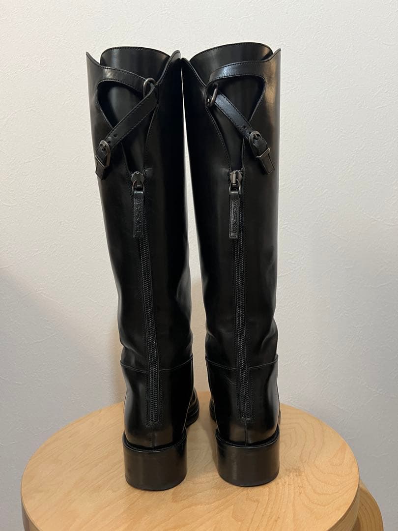 SARTORE サルトル バックベルト ロングブーツ 黒 35