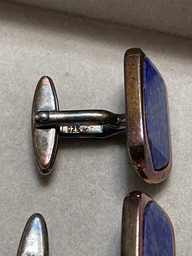 ヴィンテージ　dunhill カフス　SILVER925 刻印ラピスラズリ