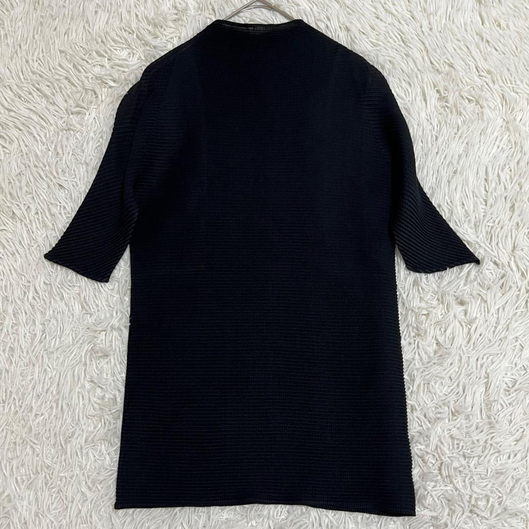 美品✨イッセイミヤケ 半袖ハイネックカットソー 半袖 黒 ブラック サイズM